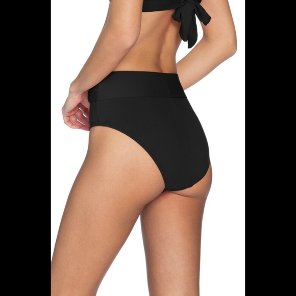 NEW $86 Robin Piccone Kate High Waist‎ Bikini Bottoms in Black [SZ Large ] - Picture 2 of 12